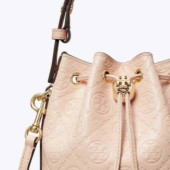 Tory Burch T Monogram Mini Bucket Bag - Blush - Picture 2 of 10